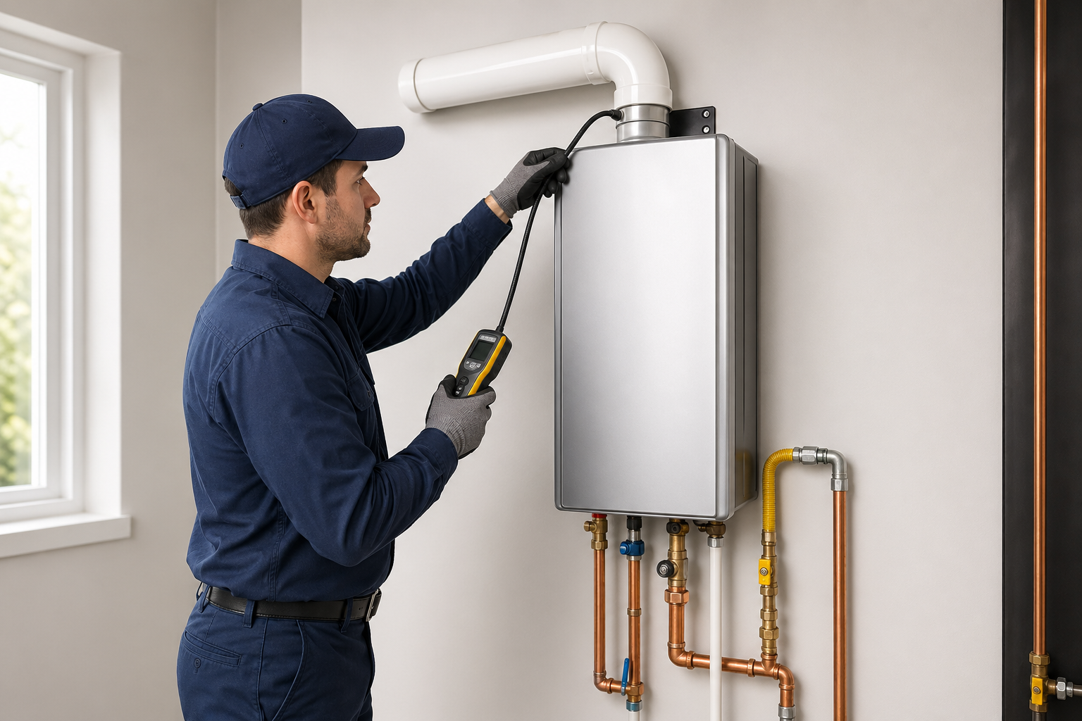 Tankless gas water heater service